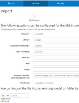 BusinessOptix Process Mining Import Wizard